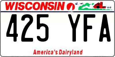 WI license plate 425YFA