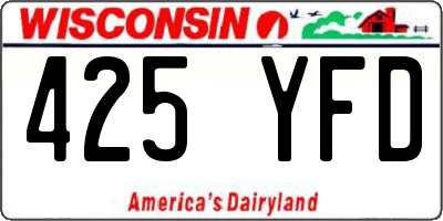 WI license plate 425YFD