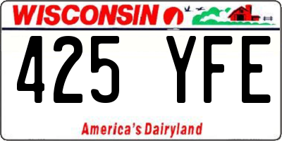 WI license plate 425YFE