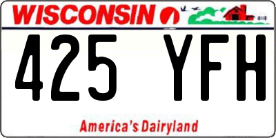 WI license plate 425YFH