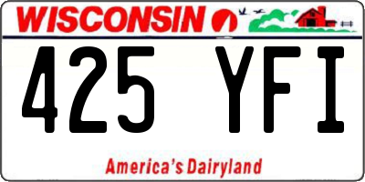 WI license plate 425YFI
