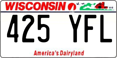 WI license plate 425YFL