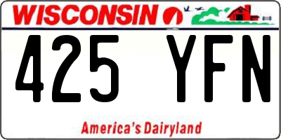 WI license plate 425YFN