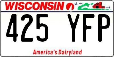 WI license plate 425YFP