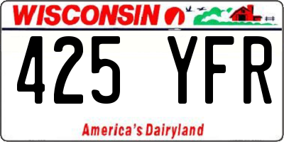 WI license plate 425YFR