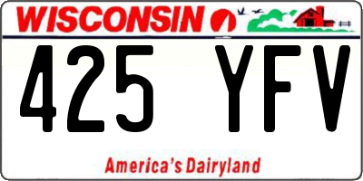 WI license plate 425YFV