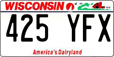 WI license plate 425YFX