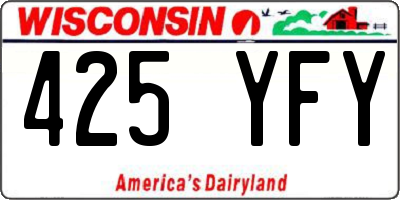 WI license plate 425YFY