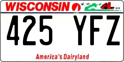 WI license plate 425YFZ