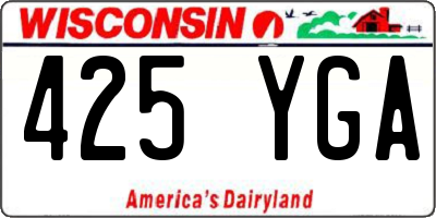 WI license plate 425YGA