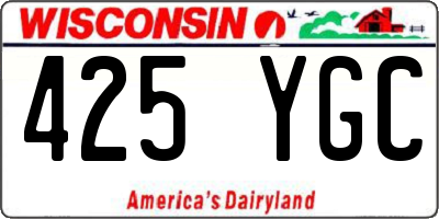 WI license plate 425YGC