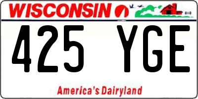 WI license plate 425YGE