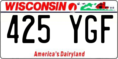 WI license plate 425YGF