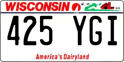 WI license plate 425YGI
