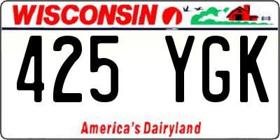 WI license plate 425YGK