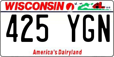 WI license plate 425YGN