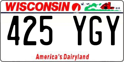 WI license plate 425YGY