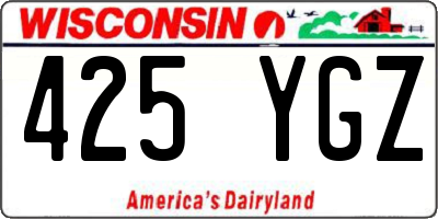 WI license plate 425YGZ