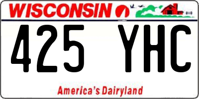 WI license plate 425YHC