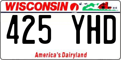 WI license plate 425YHD