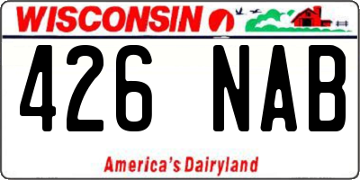 WI license plate 426NAB