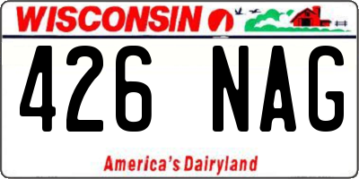 WI license plate 426NAG