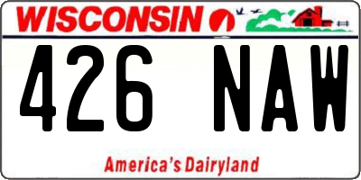 WI license plate 426NAW