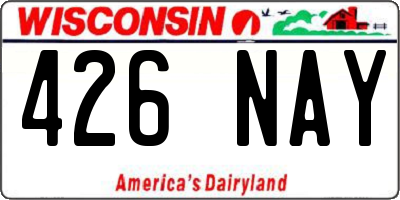 WI license plate 426NAY