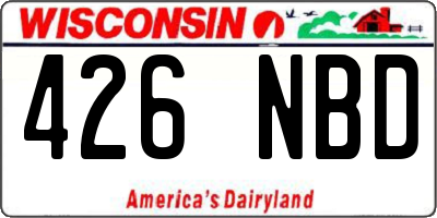 WI license plate 426NBD