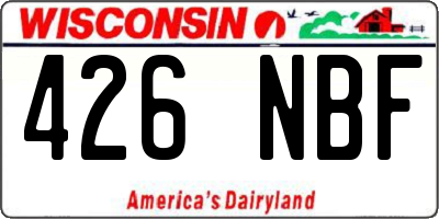 WI license plate 426NBF