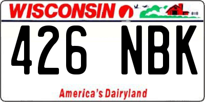 WI license plate 426NBK