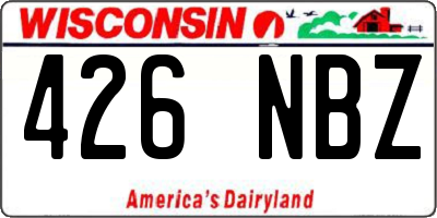 WI license plate 426NBZ