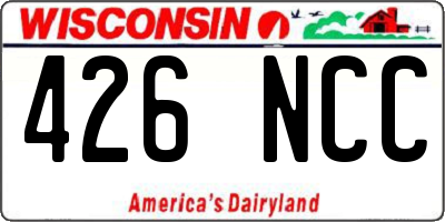 WI license plate 426NCC