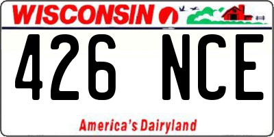 WI license plate 426NCE