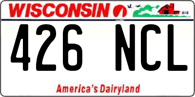 WI license plate 426NCL