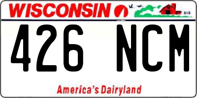WI license plate 426NCM