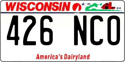 WI license plate 426NCO