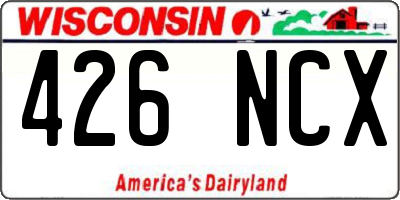 WI license plate 426NCX