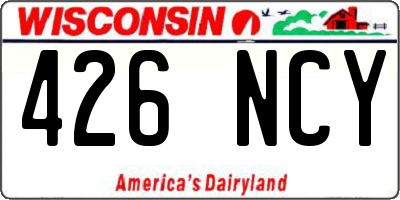 WI license plate 426NCY