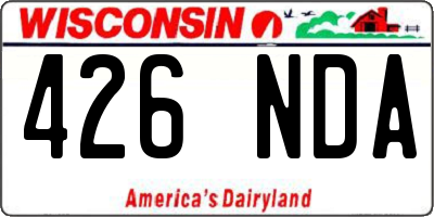 WI license plate 426NDA