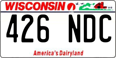 WI license plate 426NDC