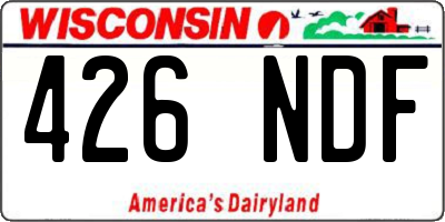 WI license plate 426NDF