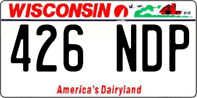 WI license plate 426NDP