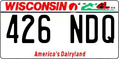 WI license plate 426NDQ