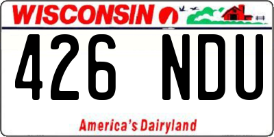 WI license plate 426NDU