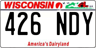 WI license plate 426NDY