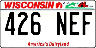 WI license plate 426NEF