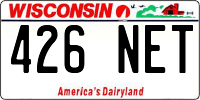 WI license plate 426NET