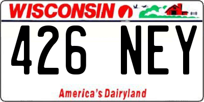 WI license plate 426NEY