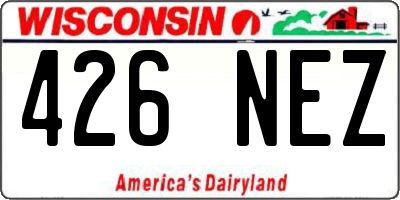 WI license plate 426NEZ